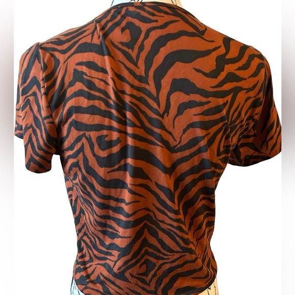 Gaze Orange Zebra Print Shirt - Picture 2 of 3